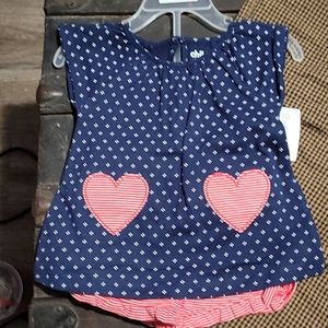Carters 12 month girls short set
